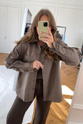 JXJamie Oversized Skjorte - Mørkebrun