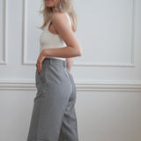 JXMary Melange Regular HW Pants - Dark Grey Melange