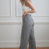 JXMary Melange Regular HW Pants - Dark Grey Melange