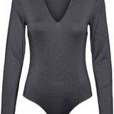 VMPray Vneck Bodystock - Grey Pinstripe
