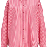 JXJamie LS Relaxed Poplin Shirt - Cerise Stripe