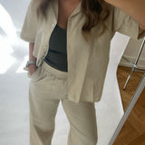 JXLisa SS Comfort Linen Shirt - Fog