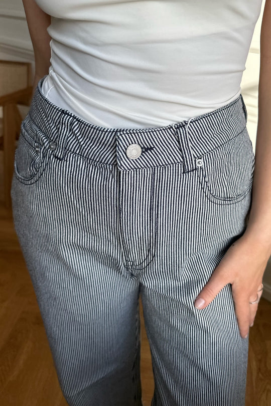 JXHoney Jeans - Grå Hvid Stribet