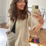 JXLisa SS Comfort Linen Shirt - Fog