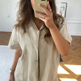 JXLisa SS Comfort Linen Shirt - Fog