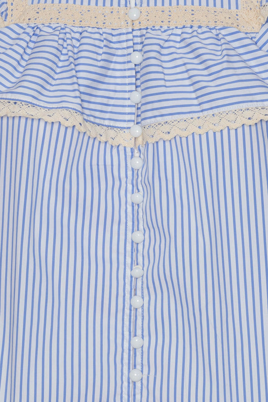 AmalieIC Skjorte - Hvid Blå Stribet