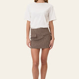 SarahIC Mini Skirt - Brown Checks