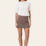 SarahIC Mini Skirt - Brown Checks