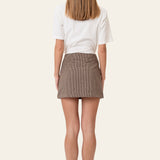 SarahIC Mini Skirt - Brown Checks