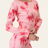 OdaIC Dress - Abstract Pink Flower Print