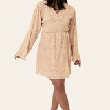 OfeliaIC Wrap Dress - Yellow Flower Print