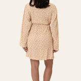 OfeliaIC Wrap Dress - Yellow Flower Print