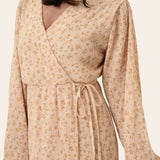 OfeliaIC Wrap Dress - Yellow Flower Print