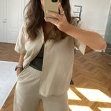 JXLisa SS Comfort Linen Shirt - Fog