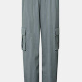 LivaIC Cargo Pants - Dark Grey Pinstripe