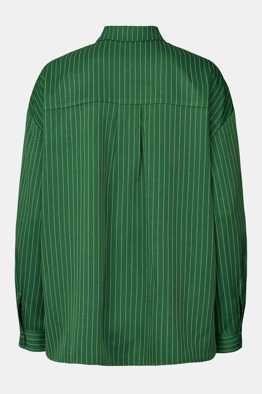 LivaIC Skjorte - Mørkegrøn Hvid Stribet
