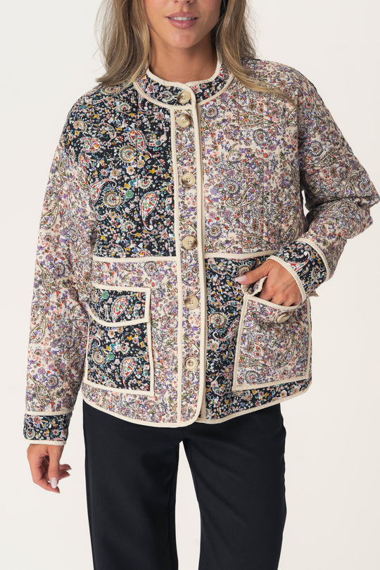 EmmyIC Quilted Jakke - Mørk Multifarvet
