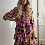 Danni Dress - Pink Choco Print