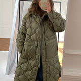 JXLenora Shiny Quilted Coat - Burnt Olive