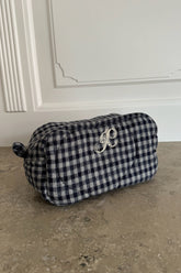 EmilieIC Mini Kosmetik Taske - Mørkeblå Tern