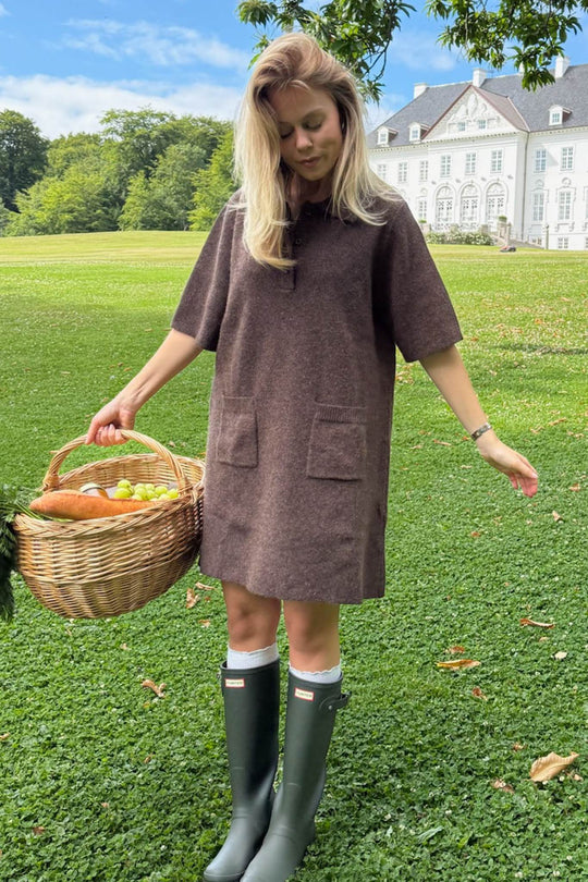 SifIC Strik Kjole - Mørkebrun