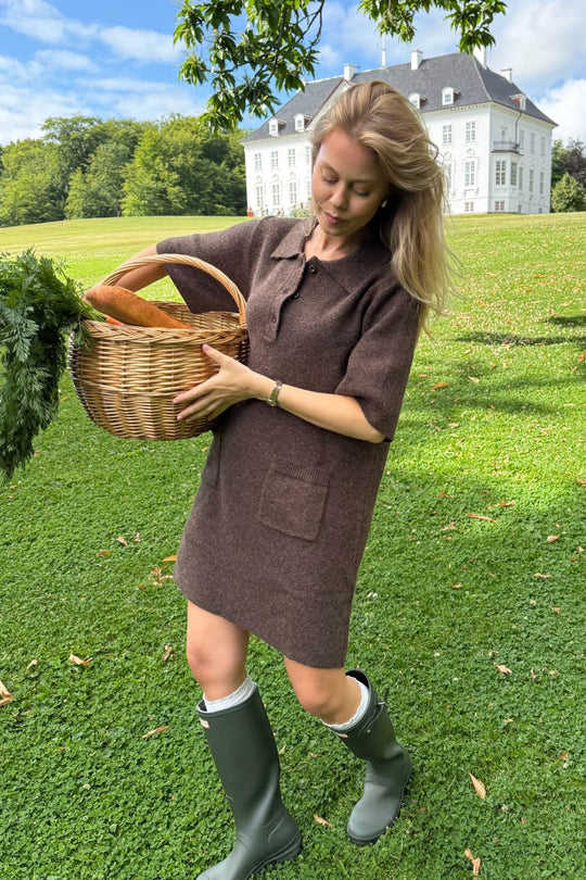 SifIC Strik Kjole - Mørkebrun