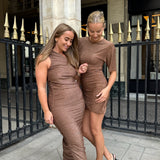 FrejaIC Dress - Brown Glitter