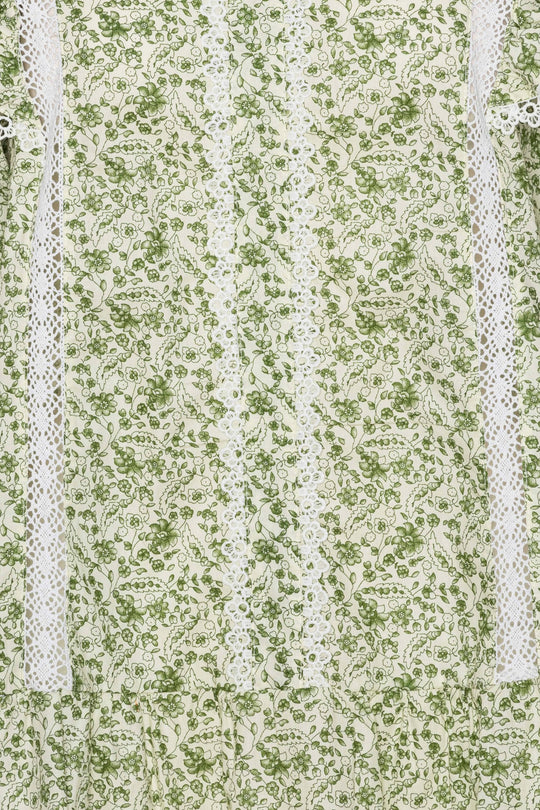 LiaIC Kjole - Grønt Blomsterprint