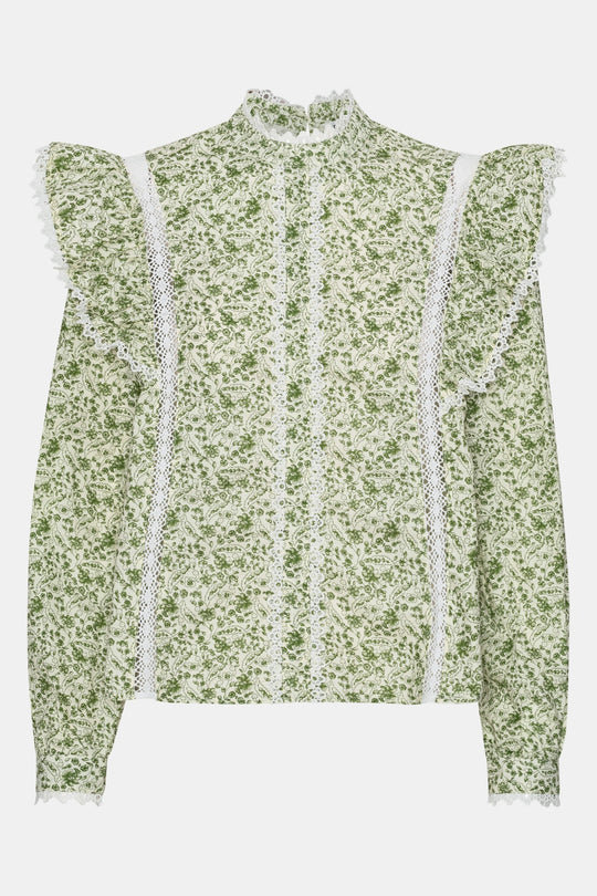 LiaIC Skjorte - Grønt Blomsterprint