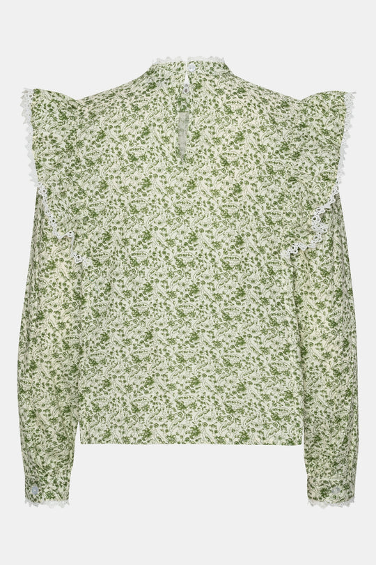 LiaIC Skjorte - Grønt Blomsterprint