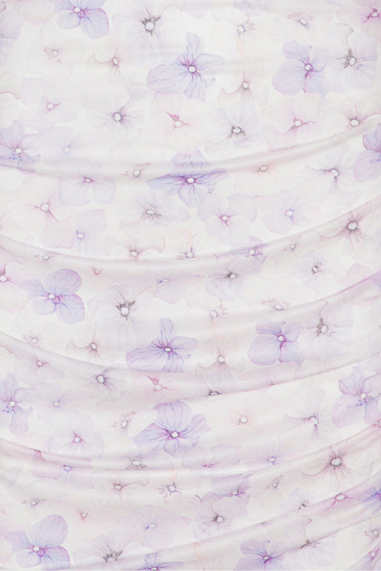 LilyIC Mesh Kjole - Lavendel Blomsterprint