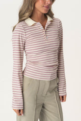 LivaIC Polo - Lavendel Striber