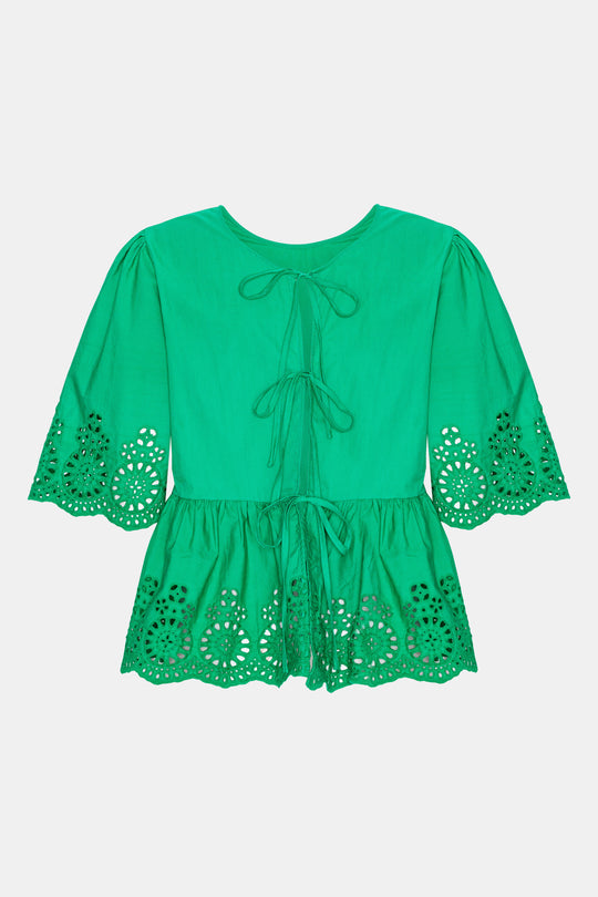 LulaIC Top - Grøn Broderi