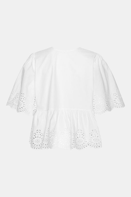 LulaIC Top - Hvid Broderi