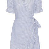 NaomiIC Dress - Blue White Stripe