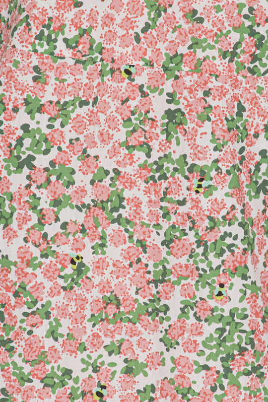 NaomiIC Lang Kjole - Pink Blomsterprint