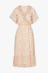 JDYMoon Kjole - Lysegul Orange Med Blomster