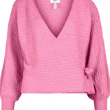 OBJThessa LS Wrap Pullover - Begonia Pink