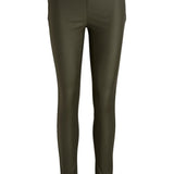 OBJBelle MW Coated Leggings - Forest Night