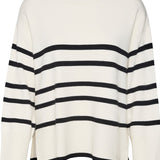 VMSaba LS Oneck Stripe Pullover - Birch With Black