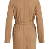 VIElita High Neck LS Dress - Tigers Eye