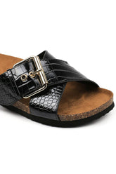 Mathilda Croc Sandal - Sort - dk.byic.com